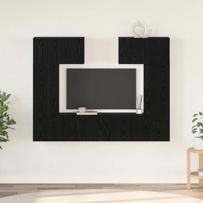 TV-Schrankset 6 stk. 80 x 30 x 30 cm Schwarz Eichen-Optik