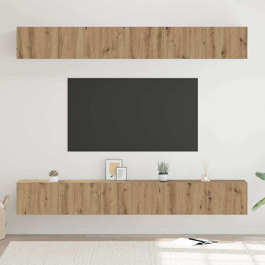 TV-Möbel-Set 6 pcs Artisan-Eiche 80 x 30 x 30 cm Holzwerkstoff