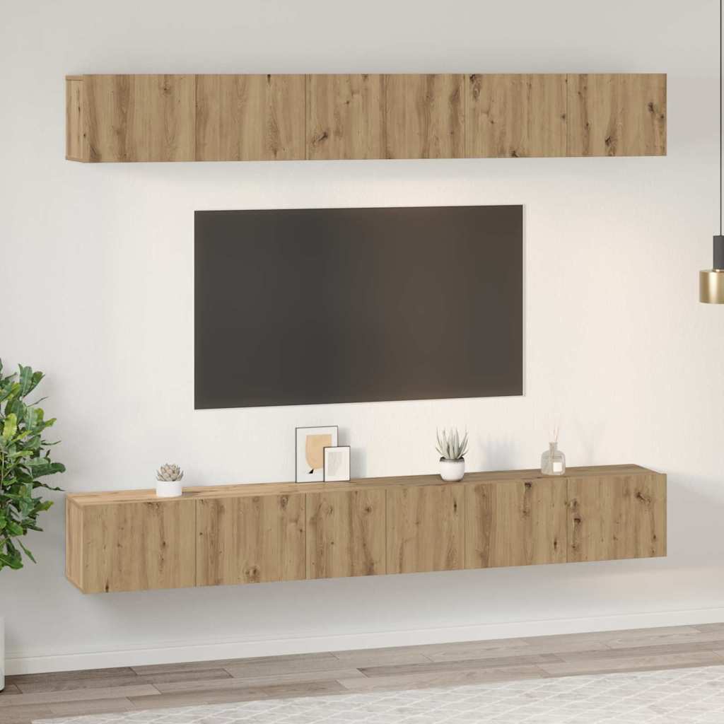 TV-Möbel-Set 6 pcs Artisan-Eiche 80 x 30 x 30 cm Holzwerkstoff