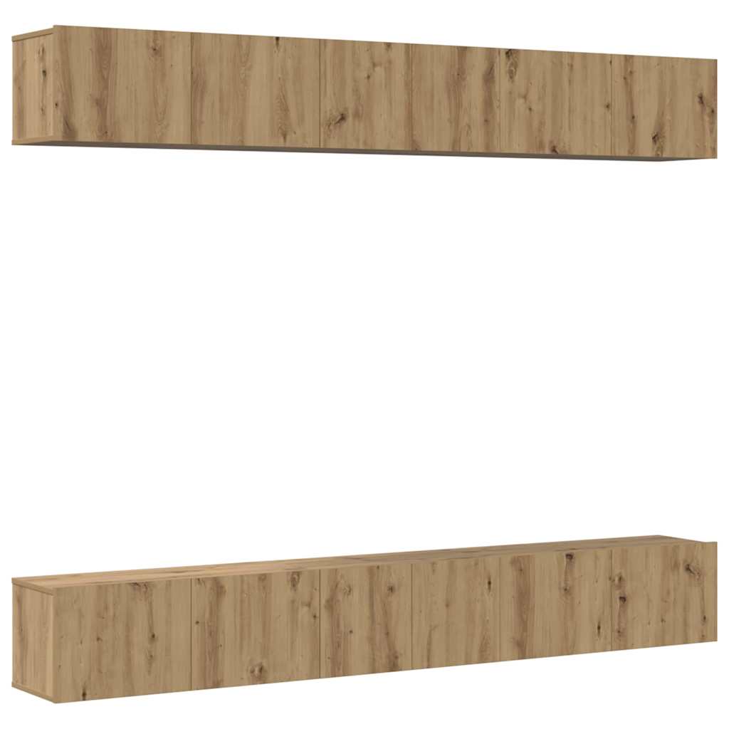 TV-Möbel-Set 6 pcs Artisan-Eiche 80 x 30 x 30 cm Holzwerkstoff