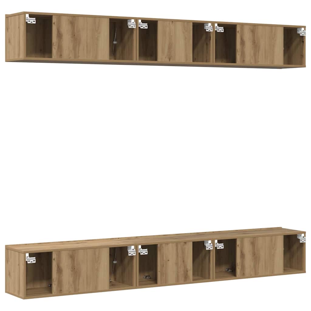 TV-Möbel-Set 6 pcs Artisan-Eiche 80 x 30 x 30 cm Holzwerkstoff