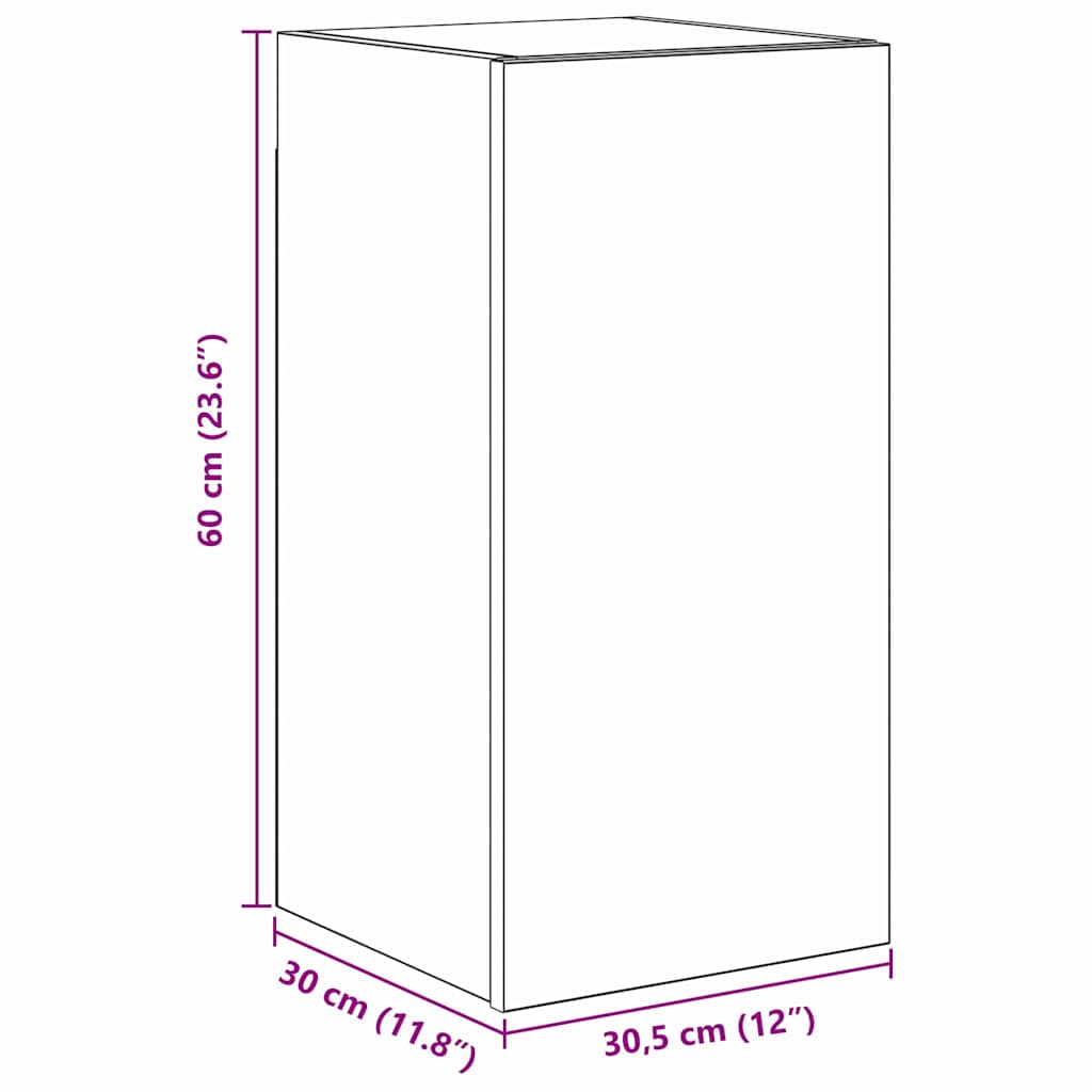 Wand-TV-Schrank 3 stk. Schwarz Eichen-Optik Holzwerkstoff