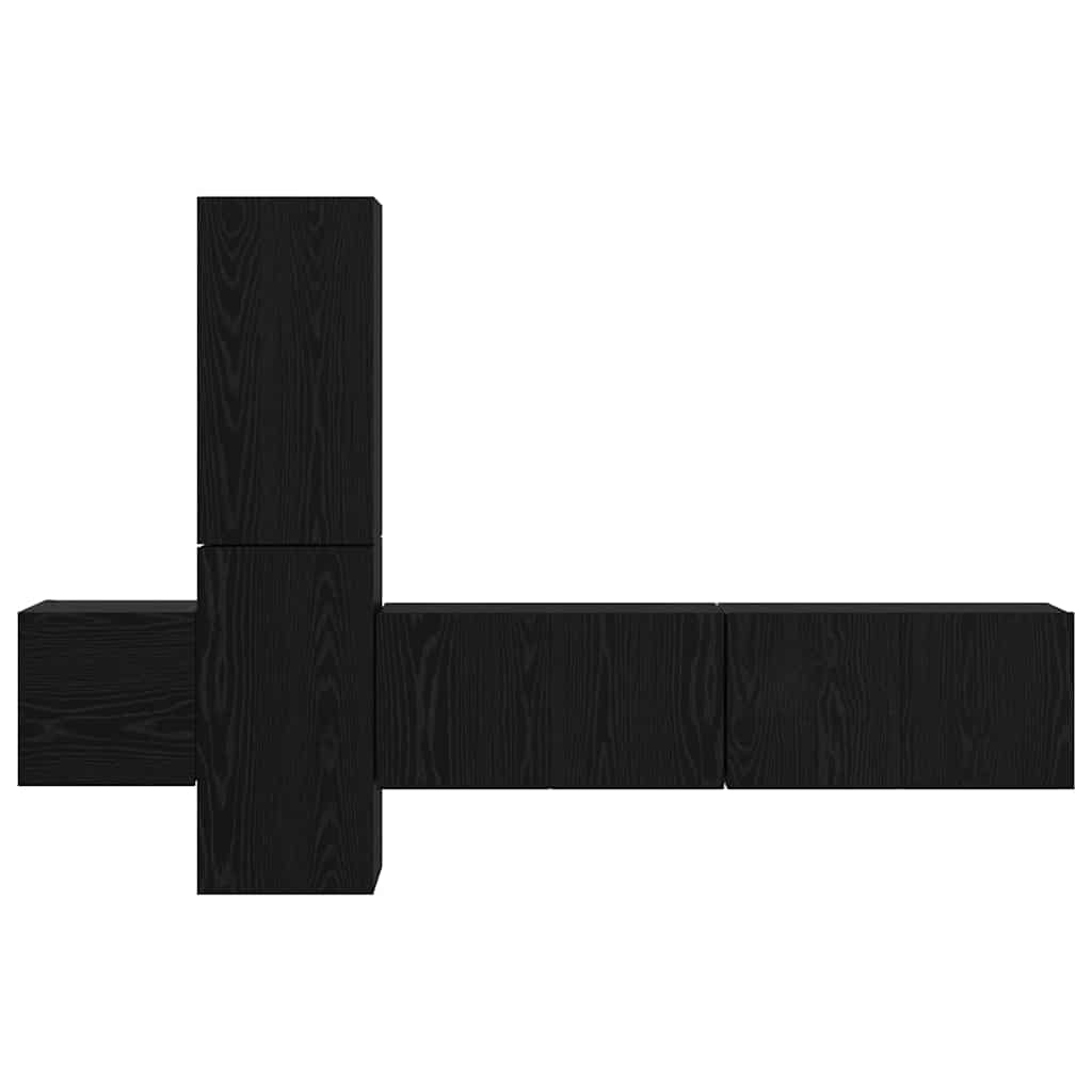 TV-Möbel-Set 5 pcs Schwarz Eichen-Optik 181 x 30 x 120 cm