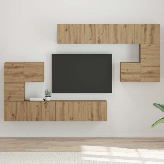 TV-Schrank-Set Wandmontiert 8 pcs Artisan-Eiche