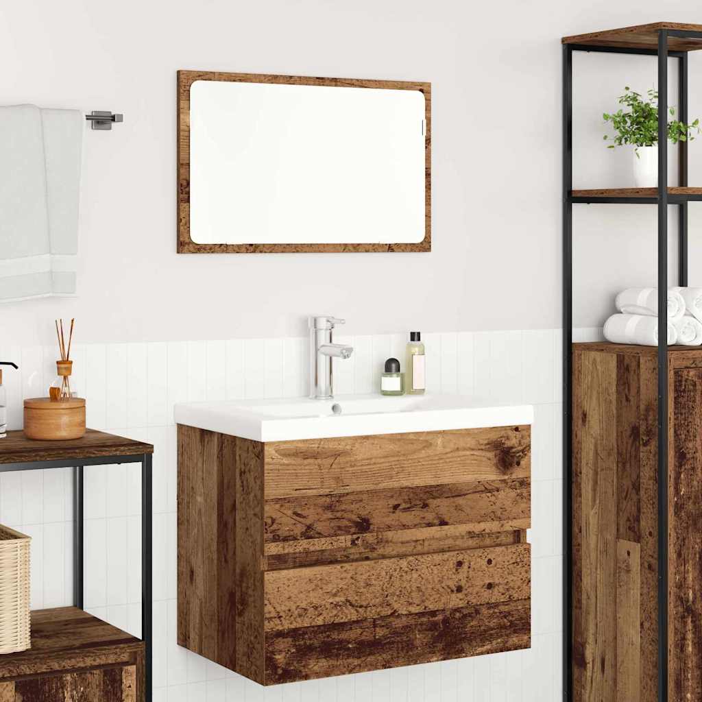 Badezimmermöbel-Set 3 stk. Altholz 60 x 38,5 x 45 cm