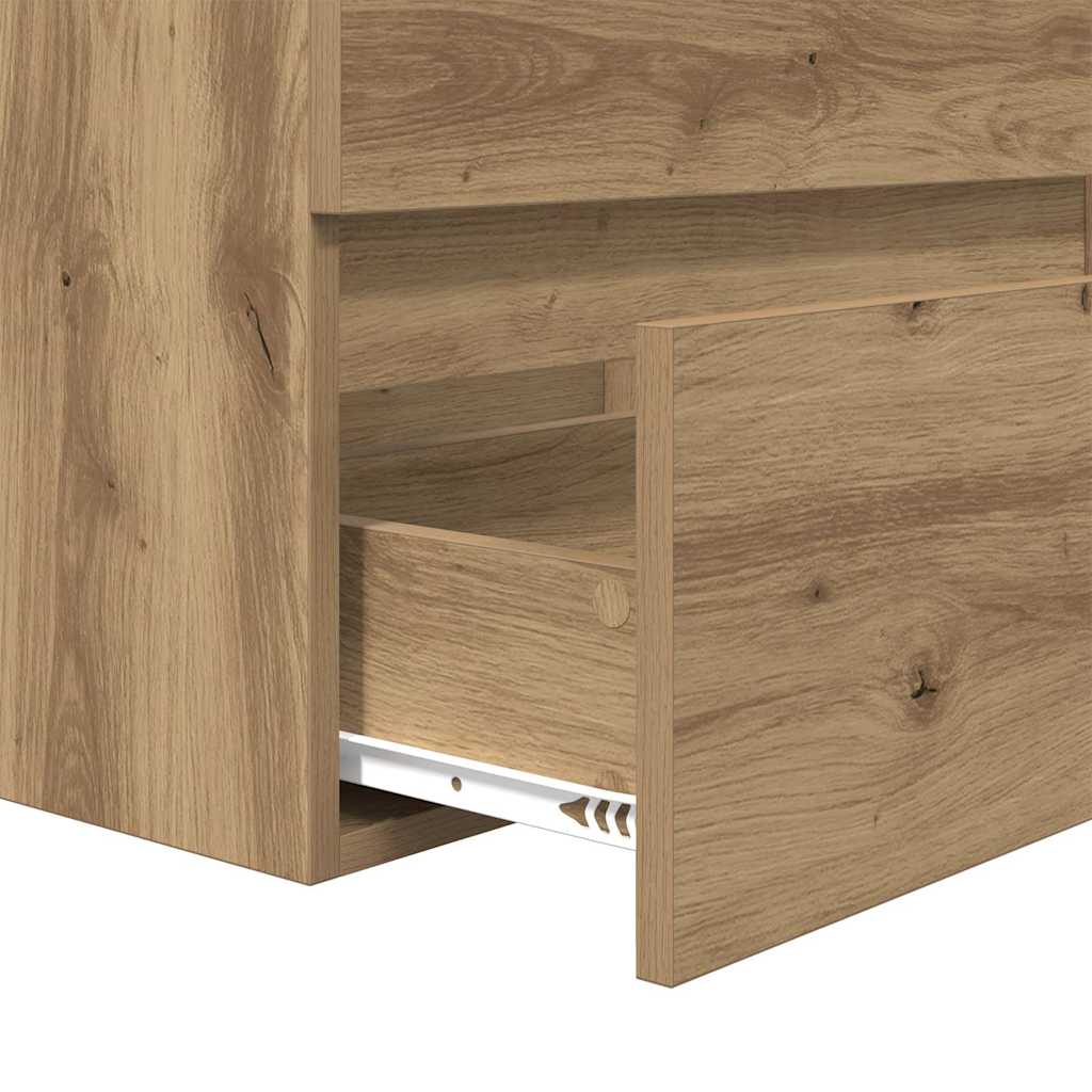 Badezimmermöbel-Set 3 stk. Artisan-Eiche 61 x 39 x 45 cm