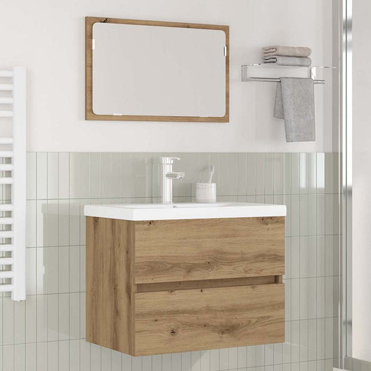 Badezimmermöbel-Set 3 stk. Artisan-Eiche 61 x 39 x 45 cm