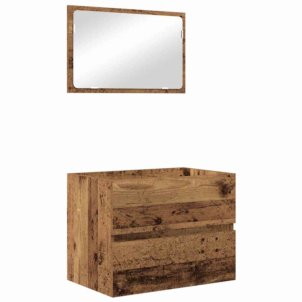 Badezimmermöbel-Set 3 stk. Altholz 61 x 39 x 45 cm