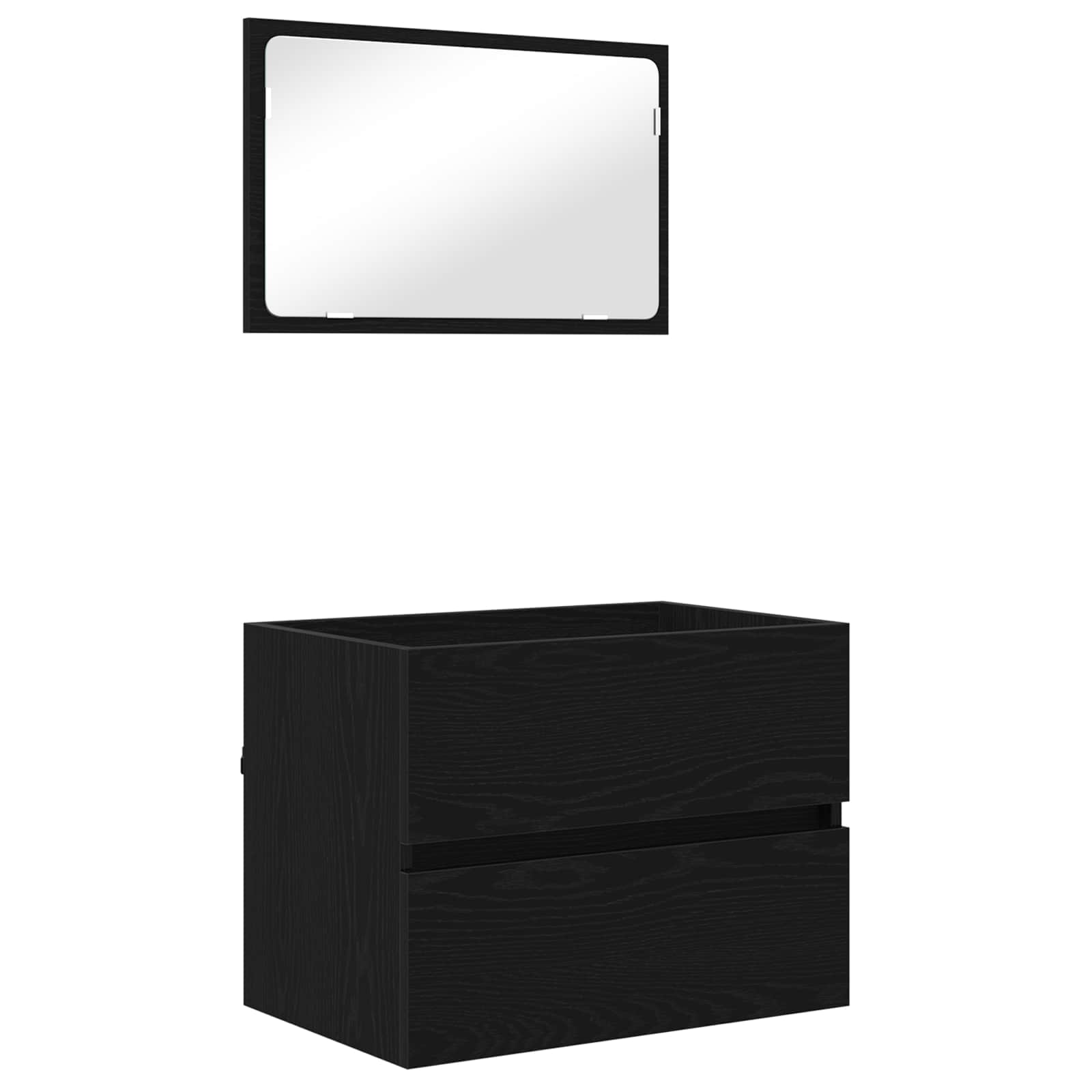 Badezimmermöbel-Set 3 stk. Schwarz Eichen-Optik 61 x 39 x 45 cm