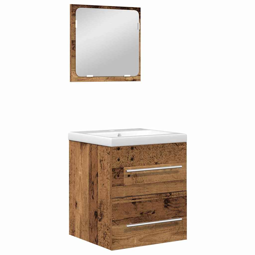 Badezimmermöbel-Set 2 stk. Altholz 41 x 38,5 x 48 cm