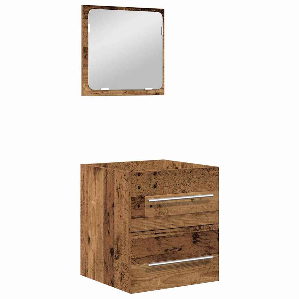 Badezimmermöbel-Set 2 stk. Altholz 41 x 38,5 x 48 cm