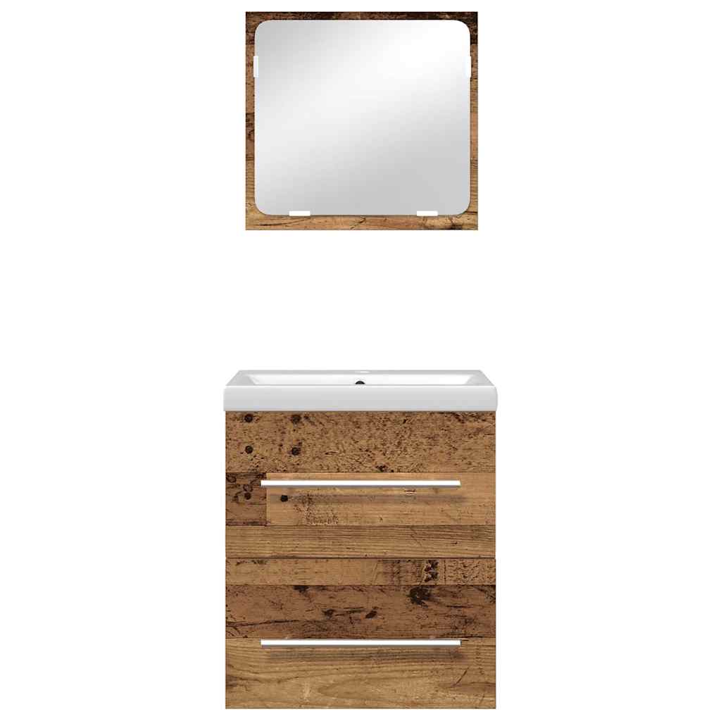 Badezimmermöbel-Set 2 stk. Altholz 41 x 38,5 x 48 cm