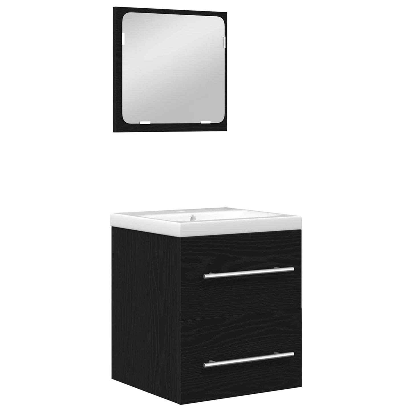 Badezimmermöbel-Set 2 stk. Schwarz Eichen-Optik