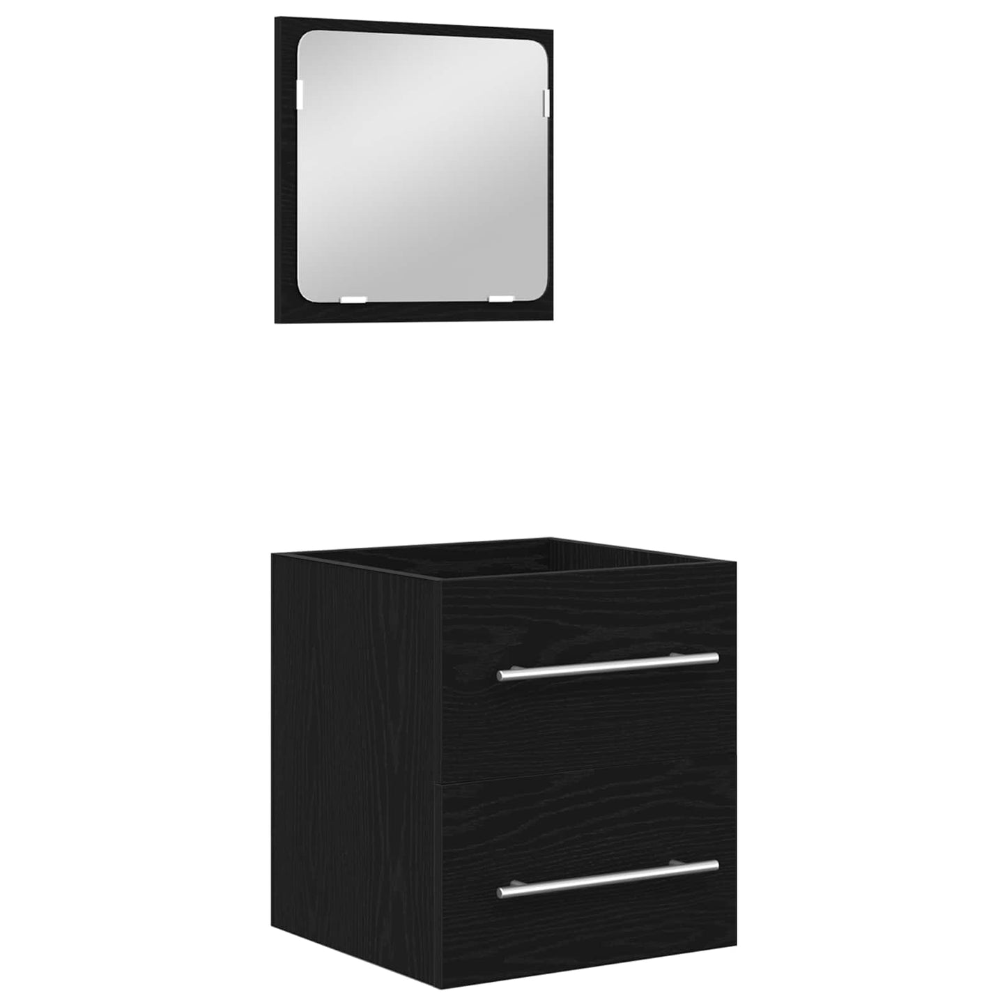 Badezimmermöbel-Set 2 stk. Schwarz Eichen-Optik