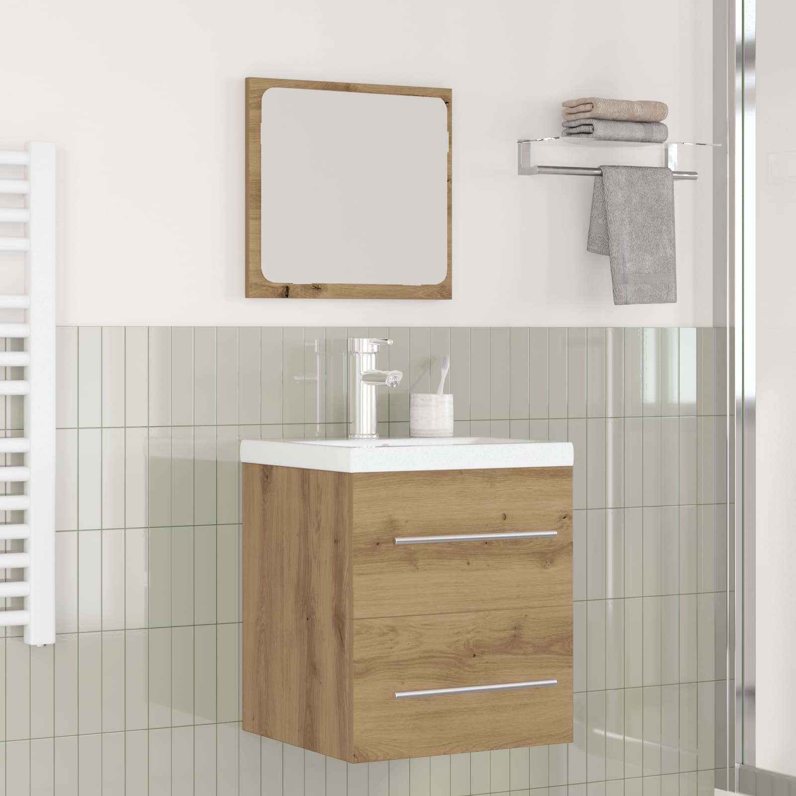Badezimmermöbel-Set 2 stk. Artisan-Eiche 41 x 38,5 x 48 cm