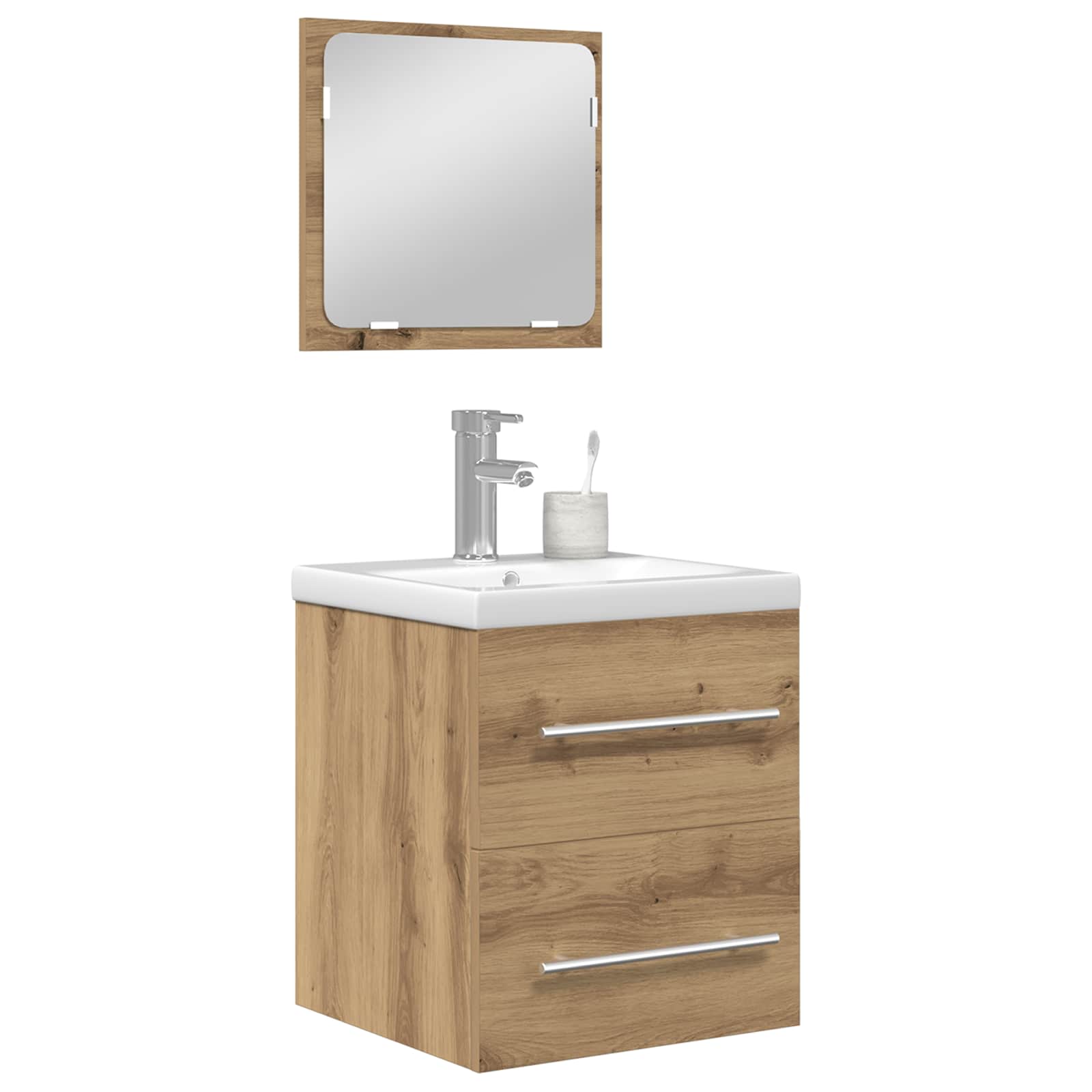 Badezimmermöbel-Set 2 stk. Artisan-Eiche 41 x 38,5 x 48 cm
