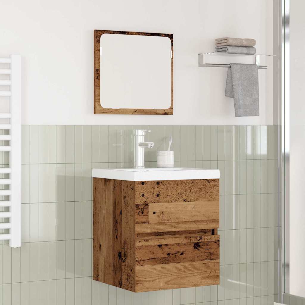 Badezimmermöbel-Set 2 stk. Altes Holz und Weiß 42 x 39 x 45 cm
