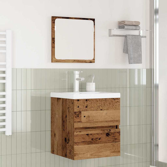 Badezimmermöbel-Set 2 stk. Altes Holz und Weiß 42 x 39 x 45 cm