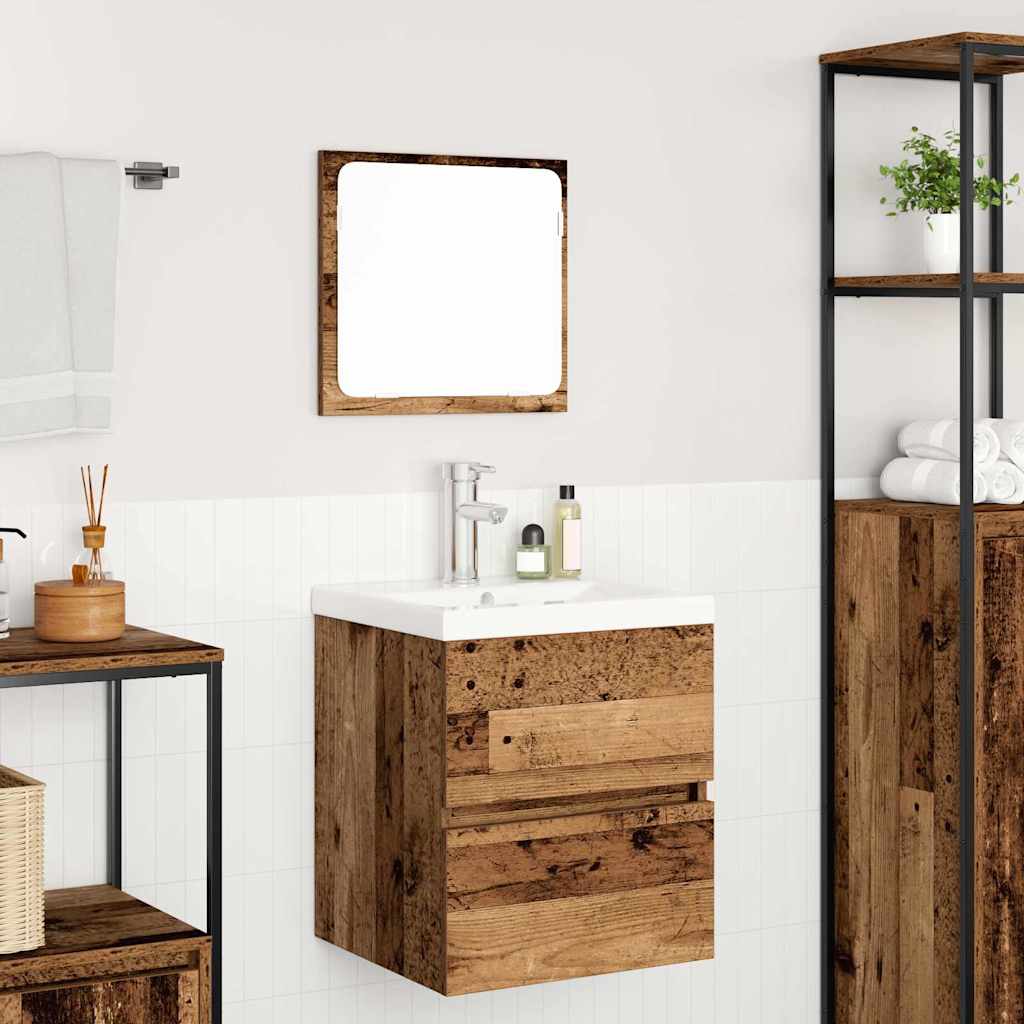 Badezimmermöbel-Set 2 stk. Altes Holz und Weiß 42 x 39 x 45 cm