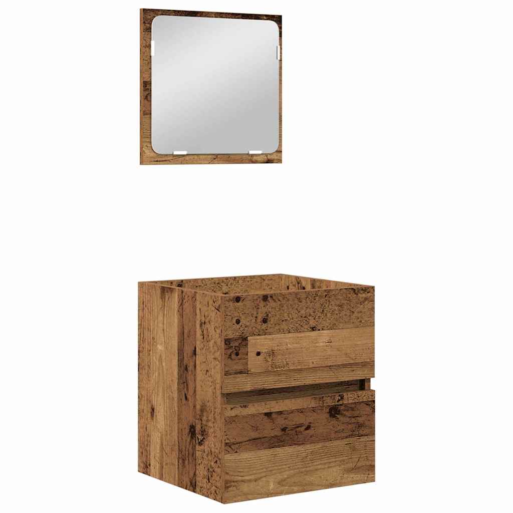 Badezimmermöbel-Set 2 stk. Altes Holz und Weiß 42 x 39 x 45 cm