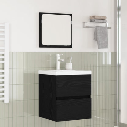 Badezimmermöbel-Set 2 stk. Schwarze Eiche und Weiß