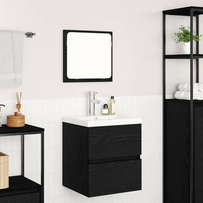 Badezimmermöbel-Set 2 stk. Schwarze Eiche und Weiß