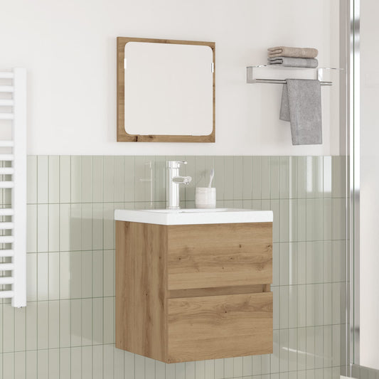 Badezimmermöbel-Set 2 stk. Artisan-Eiche und Weiß