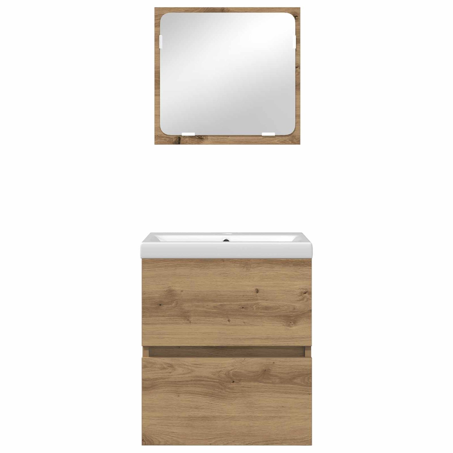 Badezimmermöbel-Set 2 Stk. Artisan-Eiche und Weiß