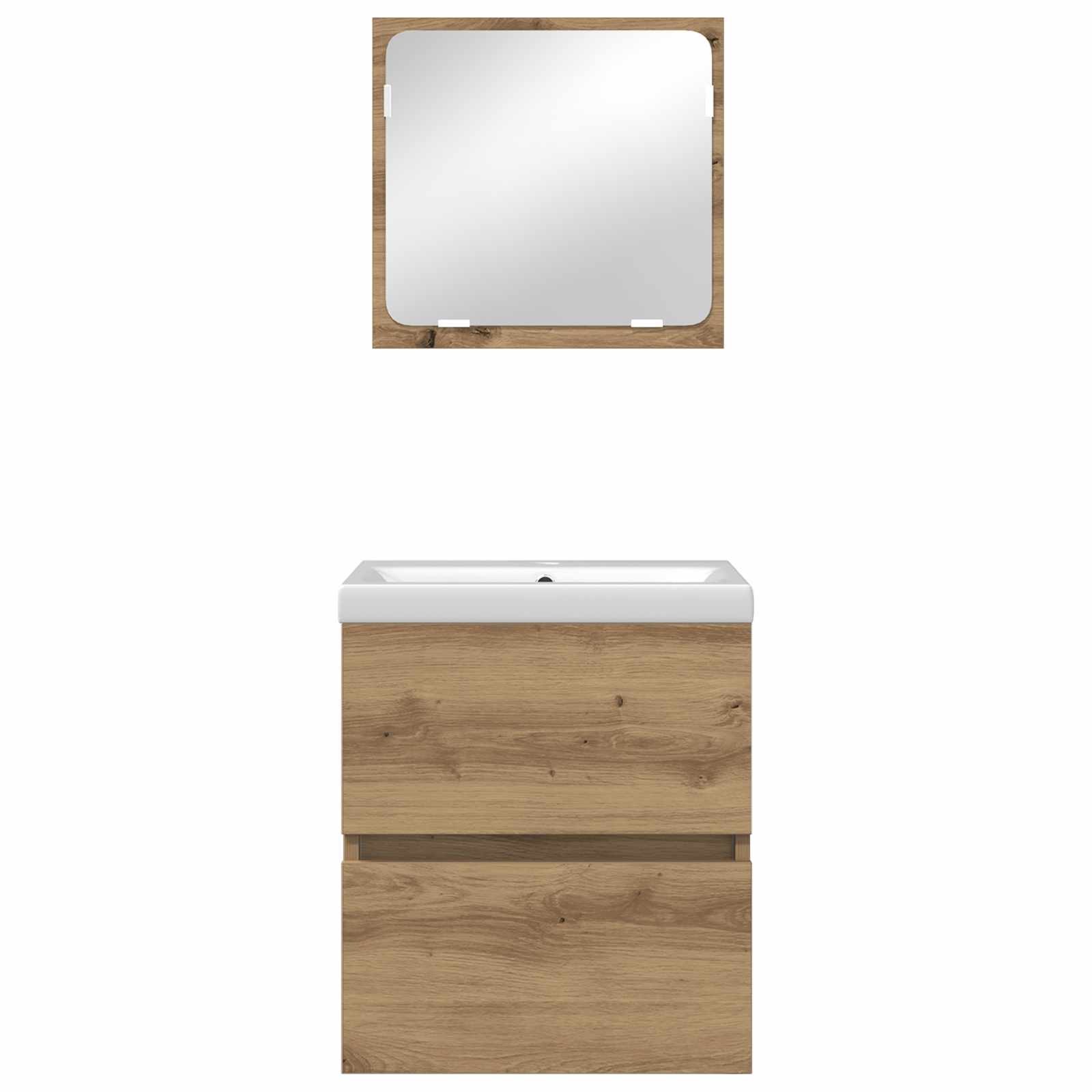 Badezimmermöbel-Set 2 Stk. Artisan-Eiche und Weiß