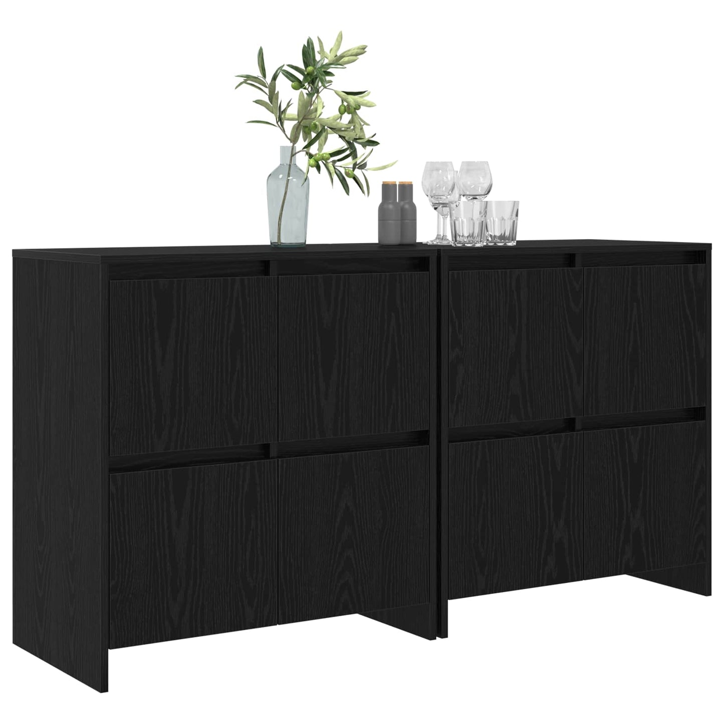 Sideboards 2 pcs Schwarz Eichen-Optik 70 x 41 x 75 cm