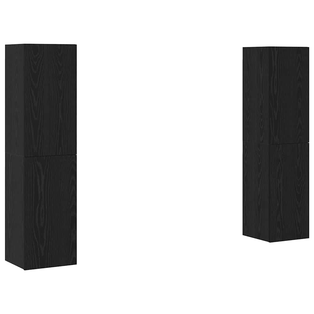 TV-Cabinet-Set 4 pcs Schwarz Eichen-Optik 30,5 x 30 x 60 cm