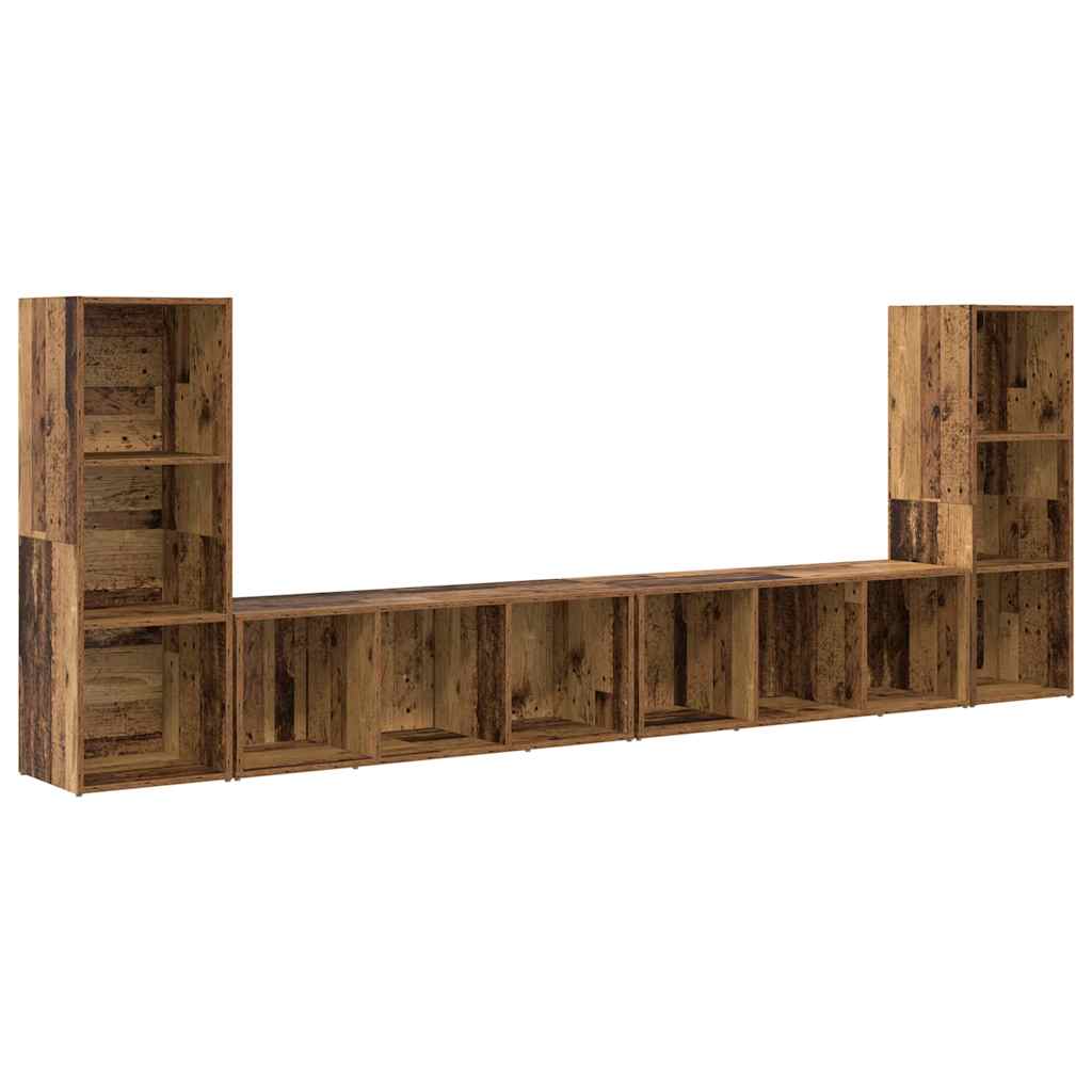 TV-Schrankset 4 pcs Altholz 37 x 35 x 107 cm Holzwerkstoff