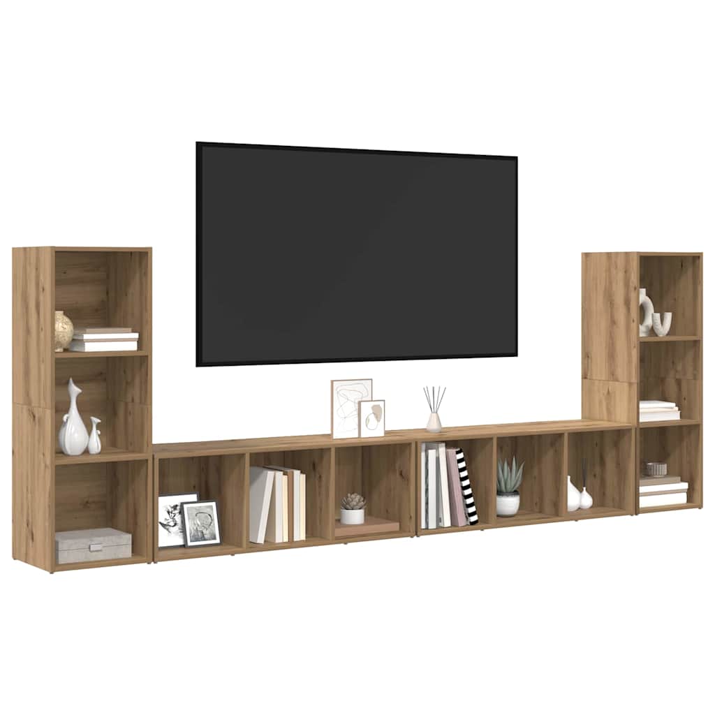 TV-Schrankset 4 pcs Artisan-Eiche Holzwerkstoff