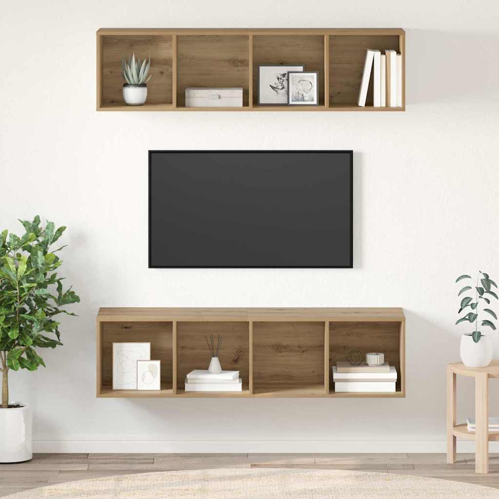 TV-Schrankset 2 stk. Artisan-Eiche Holzwerkstoff