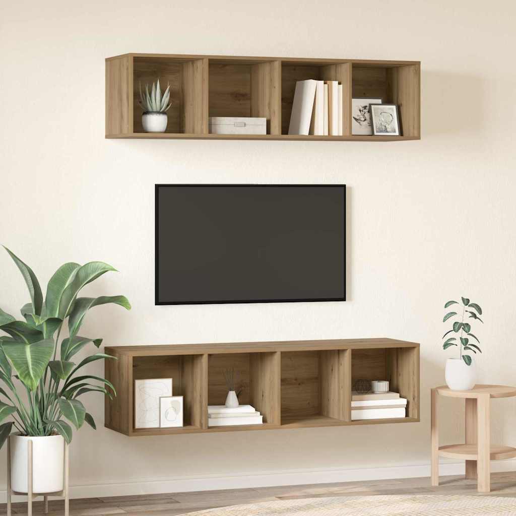 TV-Schrankset 2 stk. Artisan-Eiche Holzwerkstoff
