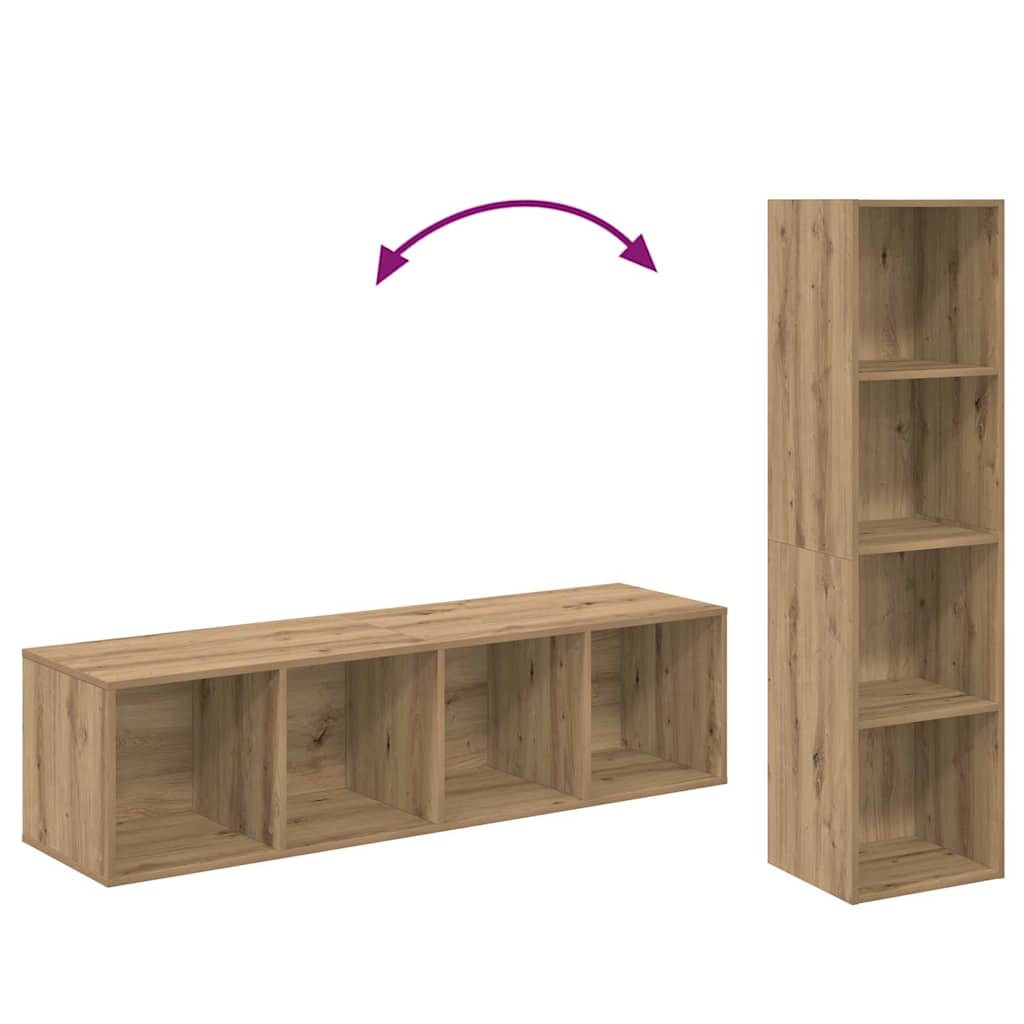 TV-Schrankset 2 stk. Artisan-Eiche Holzwerkstoff