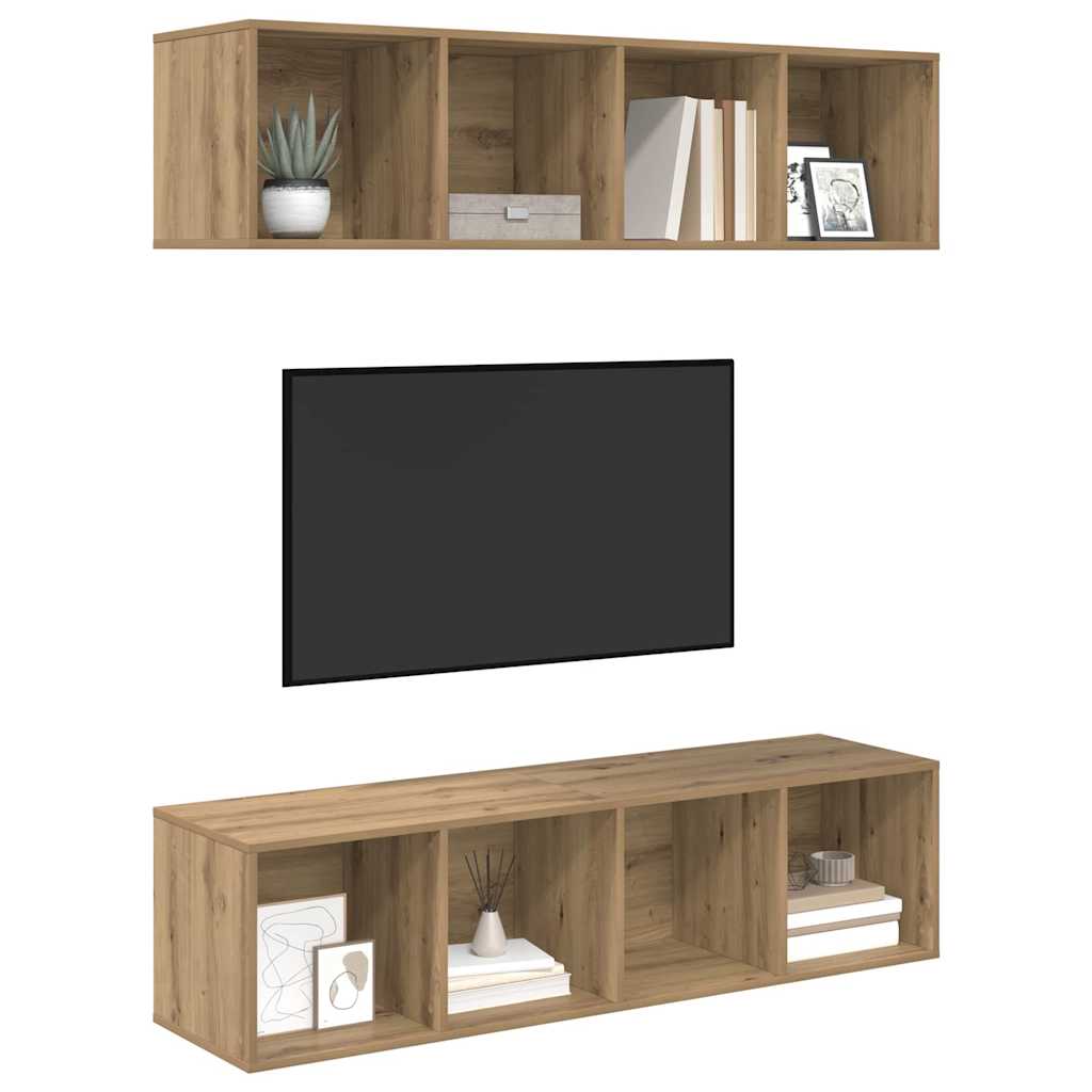 TV-Schrankset 2 stk. Artisan-Eiche Holzwerkstoff