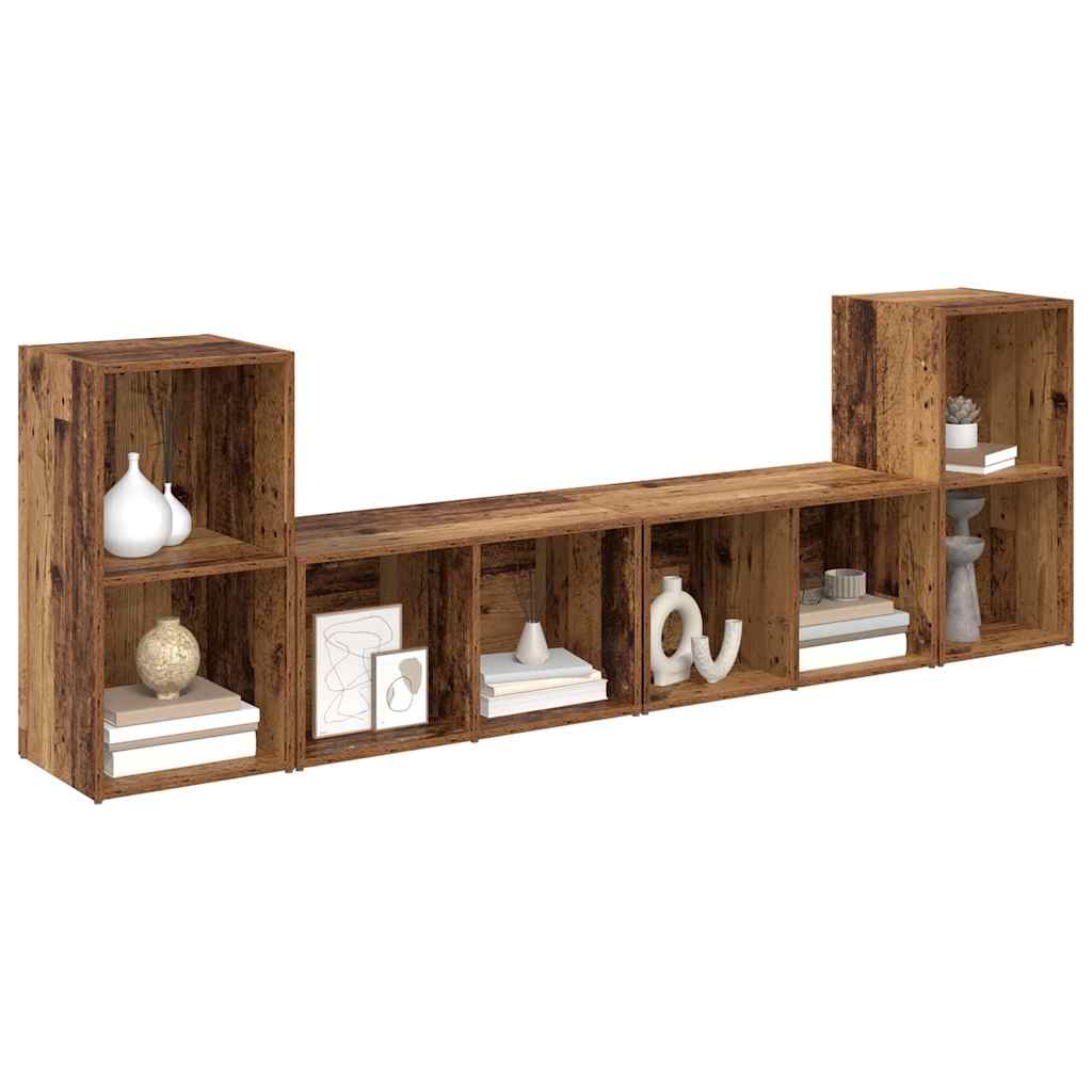 TV-Schrank-Set 4 pcs Altholz 37 x 35 x 72 cm Holzwerkstoff