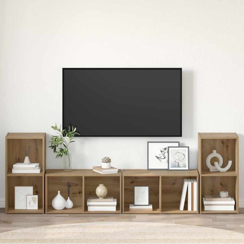 TV-Schrank-Set 4 pcs Artisan-Eiche 37 x 35 x 72 cm