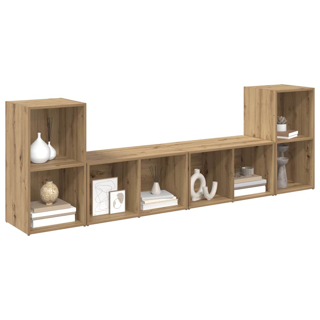 TV-Schrank-Set 4 pcs Artisan-Eiche 37 x 35 x 72 cm