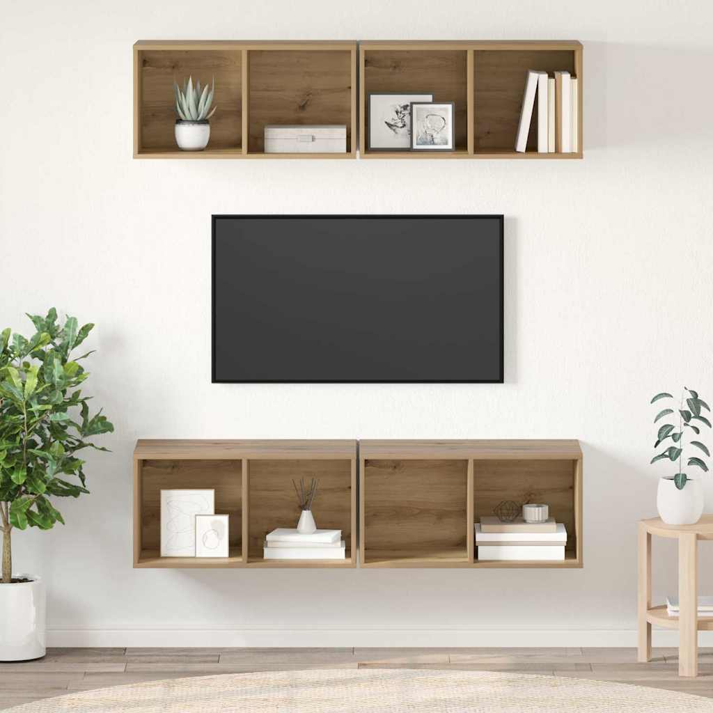 TV-Schrankset 4 pcs Artisan-Eiche Holzwerkstoff