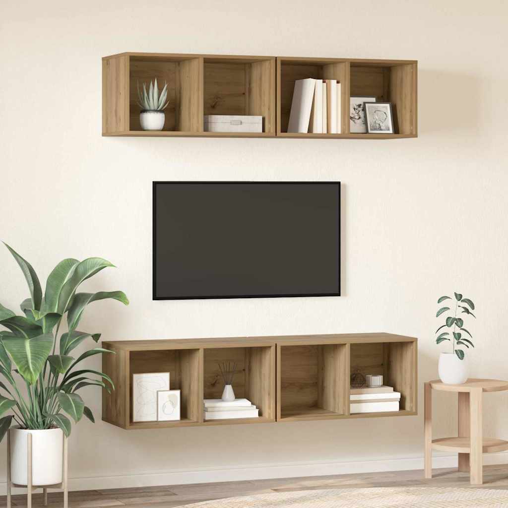 TV-Schrankset 4 pcs Artisan-Eiche Holzwerkstoff