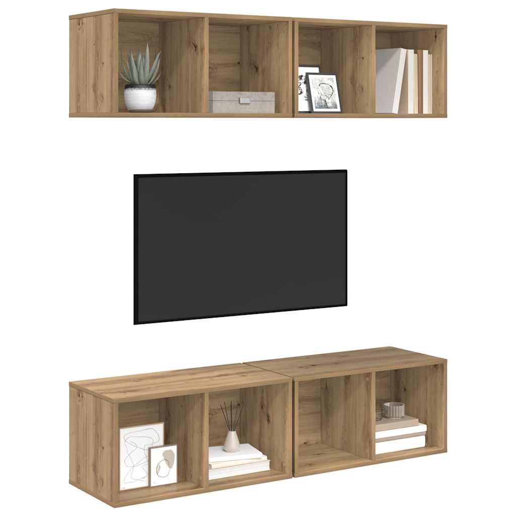 TV-Schrankset 4 pcs Artisan-Eiche Holzwerkstoff