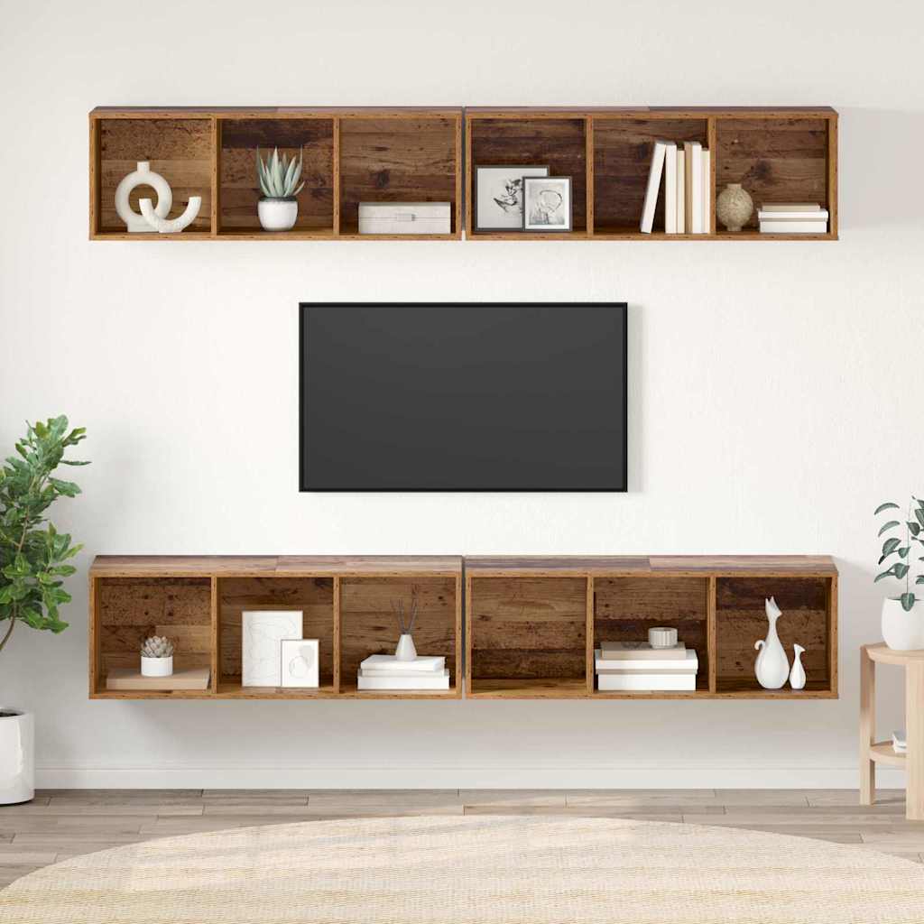 TV-Schrankset 4 stk. Altholz Holzwerkstoff