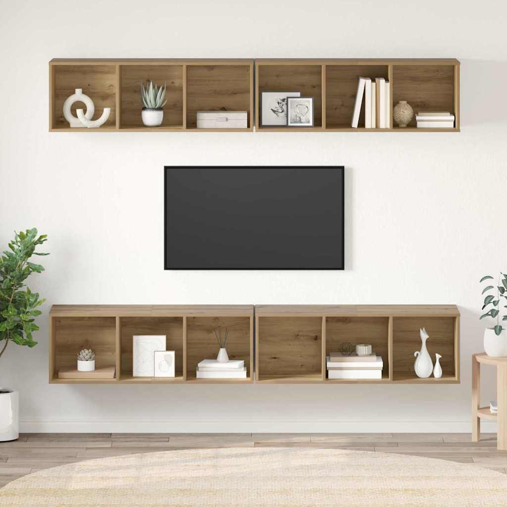 TV-Schrankset 4 pcs Artisan-Eiche Holzwerkstoff