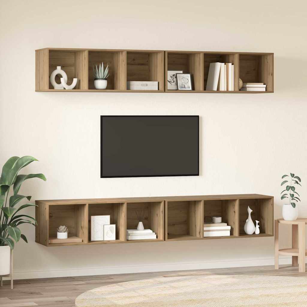 TV-Schrankset 4 pcs Artisan-Eiche Holzwerkstoff