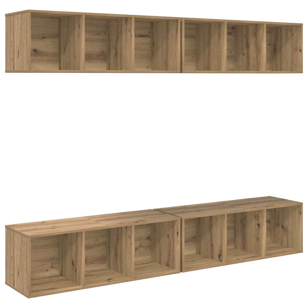 TV-Schrankset 4 pcs Artisan-Eiche Holzwerkstoff
