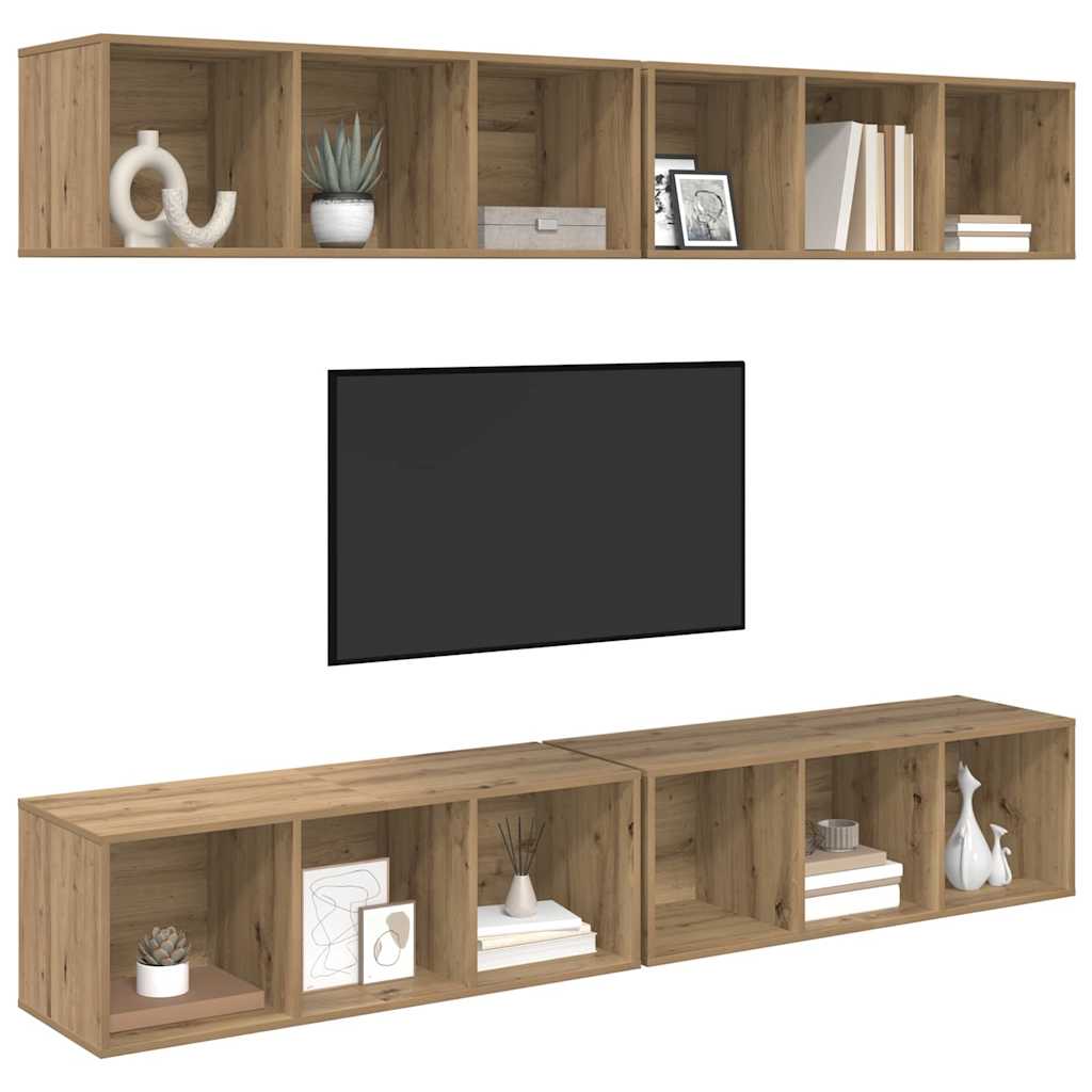TV-Schrankset 4 pcs Artisan-Eiche Holzwerkstoff