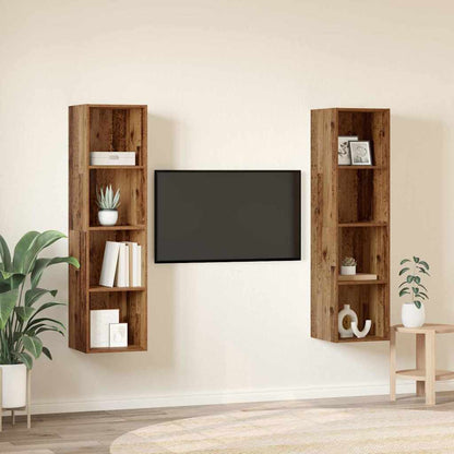 TV-Schrankset 2 stk. Braun Holzwerkstoff