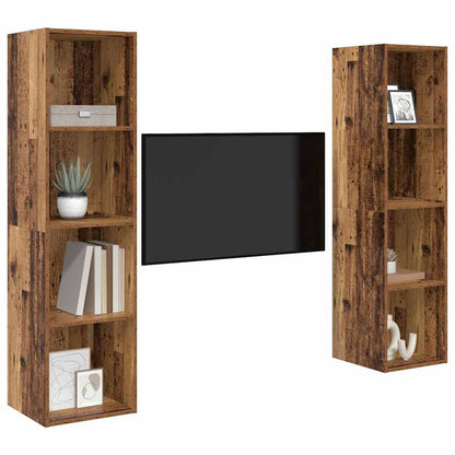 TV-Schrankset 2 stk. Braun Holzwerkstoff